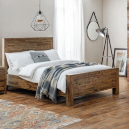 Hoxton Rustic Oak Wooden Bed Frame - 4Ft6 Double - thumbnail 1