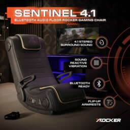 X Rocker Sentinel 4.1 Bluetooth Audio Floor Rocker Gaming Chair - Black And Gold - thumbnail 2