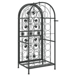 Berkfield Wine Rack For 33 Bottles Black 45X36X100 Cm Wrought Iron - thumbnail 5