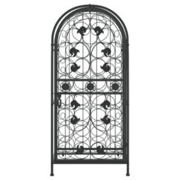 Berkfield Wine Rack For 33 Bottles Black 45X36X100 Cm Wrought Iron - thumbnail 3