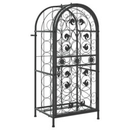 Berkfield Wine Rack For 33 Bottles Black 45X36X100 Cm Wrought Iron - thumbnail 2