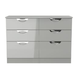 Rovigo Ready Assembled Gloss Dusk Grey 6 Drawer Chest (H)1118mm (W)792mm (D)414mm - thumbnail 5