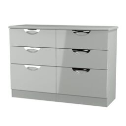Rovigo Ready Assembled Gloss Dusk Grey 6 Drawer Chest (H)1118mm (W)792mm (D)414mm - thumbnail 2