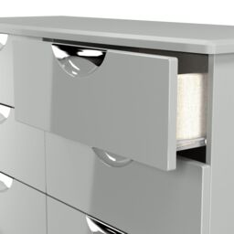 Rovigo Ready Assembled Gloss Dusk Grey 6 Drawer Chest (H)1118mm (W)792mm (D)414mm - thumbnail 4