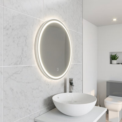 Kartell Vista 600mm Led Bathroom Mirror With Demister Pad, Touch Sensor, Ip44 Rated - image 1