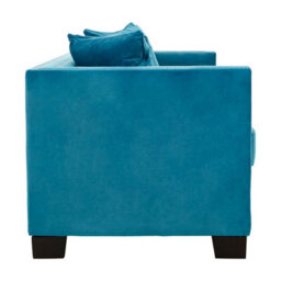 Orsina Comfortable 2 Seater Cyan Blue Velvet Sofa, Stylish Mid Century Sofa For Bedroom, Functional 2 Seater Sofa - thumbnail 3