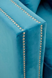 Orsina Comfortable 2 Seater Cyan Blue Velvet Sofa, Stylish Mid Century Sofa For Bedroom, Functional 2 Seater Sofa - thumbnail 5