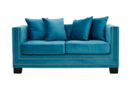 Orsina Comfortable 2 Seater Cyan Blue Velvet Sofa, Stylish Mid Century Sofa For Bedroom, Functional 2 Seater Sofa - thumbnail 6