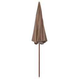 Berkfield Elegant Parasol With Steel Pole 300 Cm Taupe - thumbnail 1
