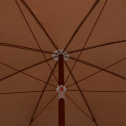 Berkfield Elegant Parasol With Steel Pole 300 Cm Taupe - thumbnail 4