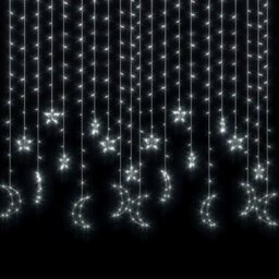 Berkfield Star And Moon Fairy Lights Remote Control 345 Led Cold White - thumbnail 3