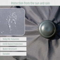 Gardenkraft 2.7M Outdoor Wooden Effect Parasol - Charcoal - thumbnail 6