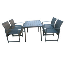 5 Pcs Rattan Dining Garden Set, 4 Seater With 120X84X72 Cm Table - thumbnail 3