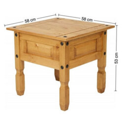 Solid Wood Pine Wooden Lamp Table Side End Stand Coffee Living - thumbnail 2