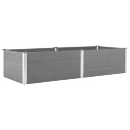 Berkfield Modern Garden Raised Bed 250X100X54 Cm Wpc Grey - thumbnail 2