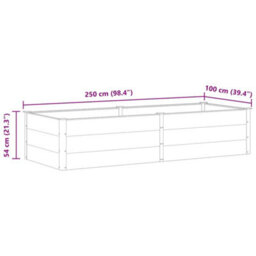 Berkfield Modern Garden Raised Bed 250X100X54 Cm Wpc Grey - thumbnail 6