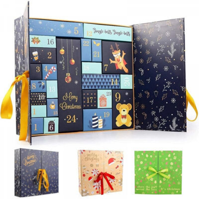 24 Pack Empty Diy Advent Calendar Boxes - 24 - Day Countdown - With Blue - image 1