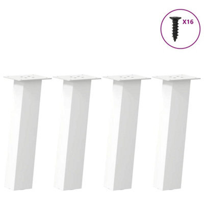 Berkfield Coffee Table Legs 4 Pcs White 42 Cm Steel - image 1
