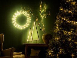 Beliani Christmas Decoration Led Loppi Christmas Tree 47/69 Cm Black - thumbnail 2