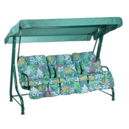 Alfresia Roma Swing Seat With Alexandra Green Leaf Classic Cushions