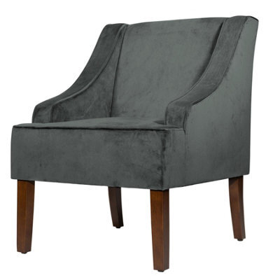 Luxury Living Savoy Velvet Armchair - Dark Grey - image 1