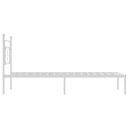 Berkfield Metal Bed Frame Without Mattress With Headboard White 107X203Cm - thumbnail 6