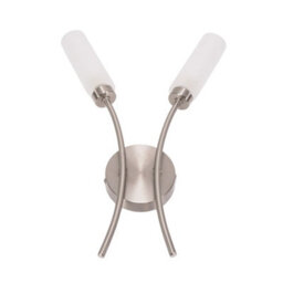 Valuelights Maya 2 Way Curved Brushed Chrome Wall Light Fitting For Living Room Lounge Hallway - thumbnail 2
