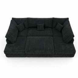 Large Jumbo Cord Cinema Sofa Black - thumbnail 3