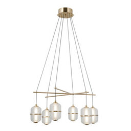 Luminosa Lighting Luminosa Alani Multi Arm Pendant Ceiling Light Gold 3000K Warm White 6Xled - thumbnail 2