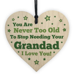 Red Ocean Grandad Gift For Birthday Fathers Day Wood Heart Thank You Gift For Him Keepsake - thumbnail 1