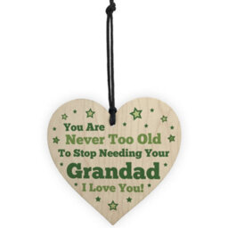 Red Ocean Grandad Gift For Birthday Fathers Day Wood Heart Thank You Gift For Him Keepsake - thumbnail 5