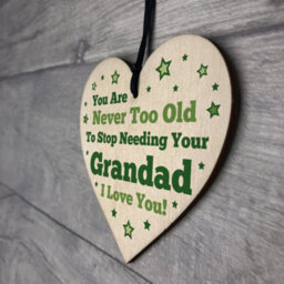Red Ocean Grandad Gift For Birthday Fathers Day Wood Heart Thank You Gift For Him Keepsake - thumbnail 7