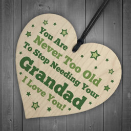 Red Ocean Grandad Gift For Birthday Fathers Day Wood Heart Thank You Gift For Him Keepsake - thumbnail 6