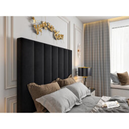 Vogue Upholstered Soft Velvet Line  Black Tv Bespoke Bed Frame - thumbnail 3