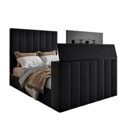 Vogue Upholstered Soft Velvet Line  Black Tv Bespoke Bed Frame - thumbnail 4