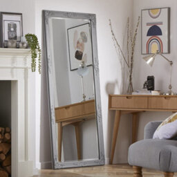 The Online Mirror Shop Leaner Mirror Highbury Rectangular Shape With Antique Grey Frame- H 165Cm X W 74Cm For Hanging In Bedroom, Living Room - thumbnail 1