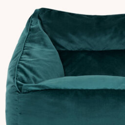 icon Natalia Velvet Adults Bean Bag Armchair And Pouffe, Ready Filled Large Beanbag And Footstool Teal - thumbnail 6