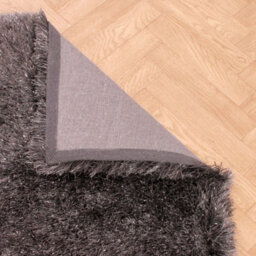 Charcoal Plain Shaggy Modern Sparkle Rug For Bedroom Living & Dining Room - 160Cm X 225Cm (5Ft. 2In. X 7Ft. 4In.) - thumbnail 8