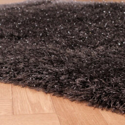 Charcoal Plain Shaggy Modern Sparkle Rug For Bedroom Living & Dining Room - 160Cm X 225Cm (5Ft. 2In. X 7Ft. 4In.) - thumbnail 4