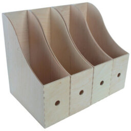 Woodeedoo Set Of 4 Wooden Magazine Rack Vertical File Holder Folder Stand Document Organiser For Desk Or Office Shelf - thumbnail 9