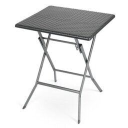 Christow Rattan Effect Garden Table Black 6Ft