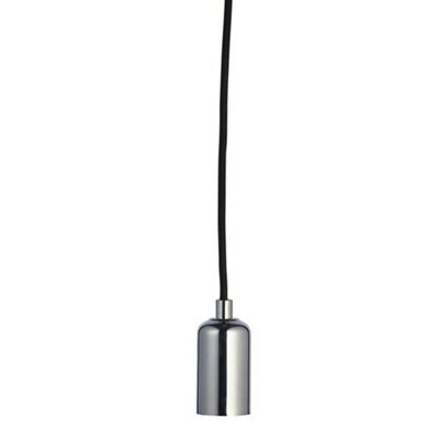 Hanging Ceiling Pendant Light & Rose Kit Chrome Steel Industrial Adjustable Lamp - image 1