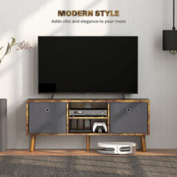 Wyld Haus Dilo 110Cm Rustic Brown Tv Storage Cabinet With Removable Fabric Drawers - Fits Up To 50-Inch Tvs - thumbnail 4