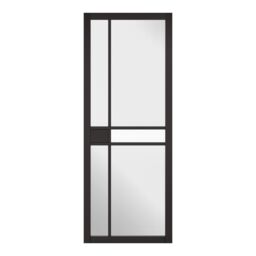 Lpd Greenwich Clear Glazed Industrial Black Internal Pine Door, (H)2040mm (W)726mm (T)40mm - thumbnail 2