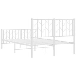 Berkfield Metal Bed Frame Without Mattress With Footboard White 120X200Cm - thumbnail 7