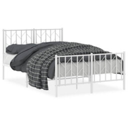 Berkfield Metal Bed Frame Without Mattress With Footboard White 120X200Cm - thumbnail 2