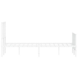 Berkfield Metal Bed Frame Without Mattress With Footboard White 120X200Cm - thumbnail 6