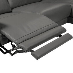 Valencia Andria Modern Top Grain Leather Reclining Sectional Three Seats With Right Hand Chaise Sofa Grey - thumbnail 9