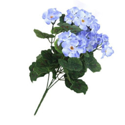 1 Artificial Flower For Outdoor Decoration, Silk Geranium, Fake Plant For Wedding Table Decoration, Garden, Home, Blue - thumbnail 1