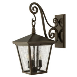 Elegant Outdoor Ip44 3-Bulb Wall Light In Regency Bronze With Led E14 60W